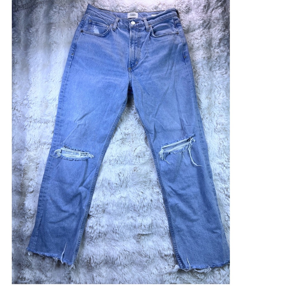 Citizens of Humanity Daphne High Rise Stovepipe Distressed Jeans Light Sz 27 A42